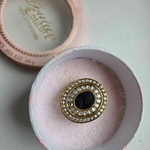 Gold and Black Ring with Pearl Accents